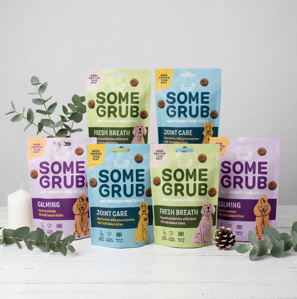 Mixed Dog Treat Bundle x6 - Calming Carob, Superfood Berry Fresh Breath & Nut Butter with Joint Care