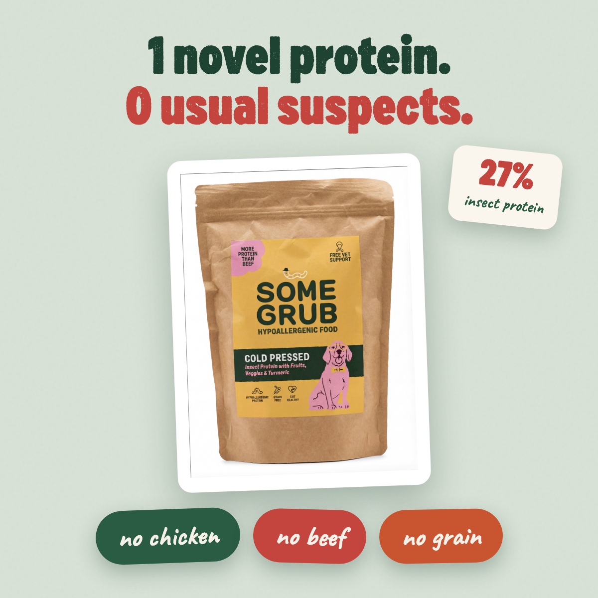 1 novel protein, 0 usual suspects — no chicken, no beef, no grain
